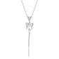 Simple and cold zircon pendant necklace fashion five-pointed star key cat clavicle chain niche design