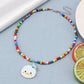 Ethnic color rice beads with acrylic pendant necklace bohemian fashion choker neck chain