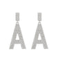Ins full diamond letter earrings female fashion temperament niche design English letter earrings temperament earrings tide