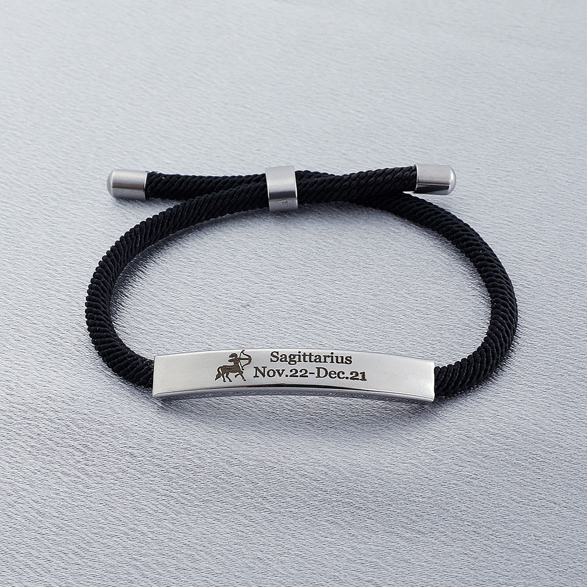 12 Constellation Black Bracelet Handwoven Adjustable Lettering Bracelet Holiday Gift Ladies