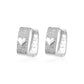 Ins full diamond square hollow heart earring fashion light luxury niche design peach heart earring net red earrings