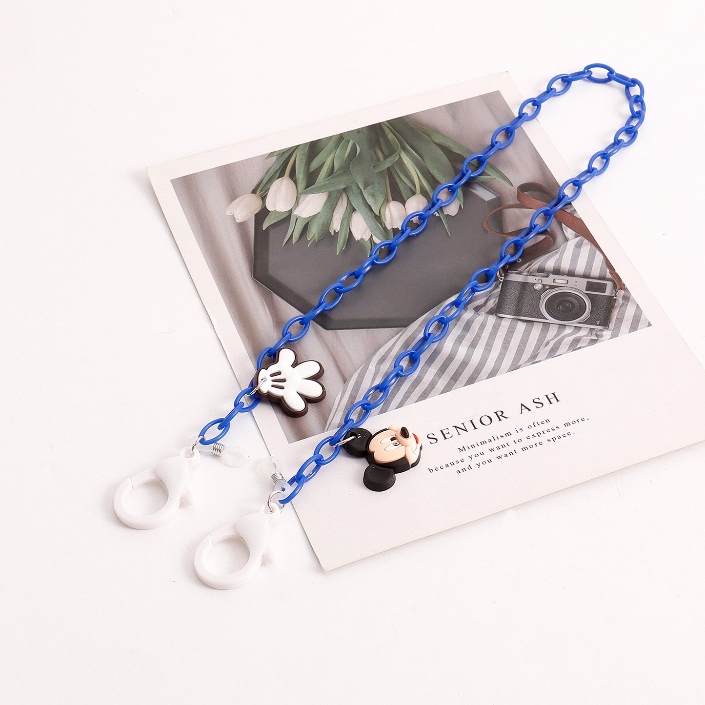 Explosive Acrylic Mouse Mask Chain Children's Cartoon Mickey Candy Color Glasses Chain Earphone Lanyard