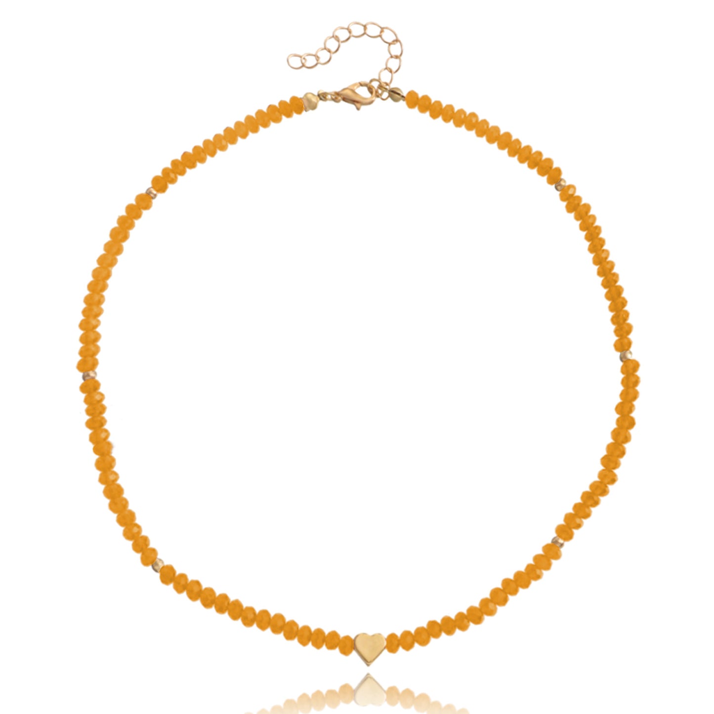 Jewelry ins color crystal love necklace necklace simple women's hip-hop heart-shaped necklace hot girl