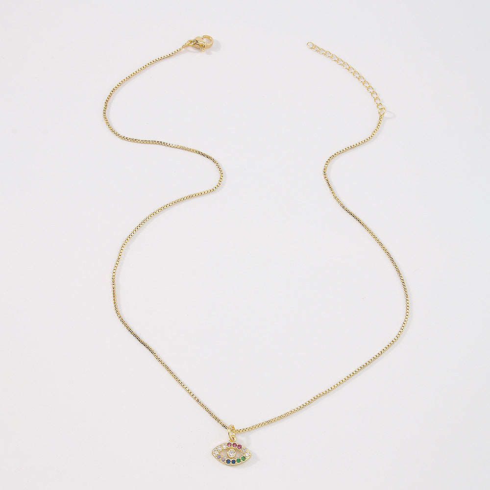 ZN55 fashion necklace creative palm eyes micro-inlaid zircon necklace retro simple single-layer necklace