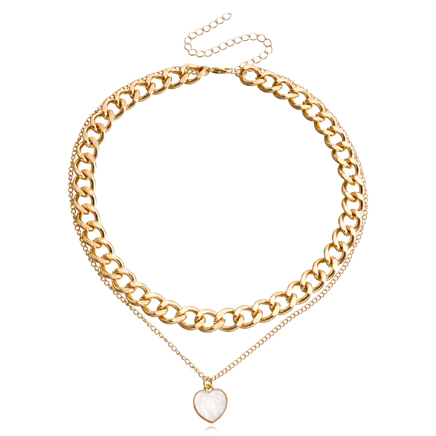 Jewelry punk clavicle chain niche design mother-of-pearl necklace female trend alloy sweater chain necklace