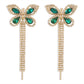 E9958 Light Luxury Claw Chain Earrings Full Diamond Butterfly Tassel Earrings Temperament Versatile Lady Design Earrings