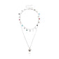 Jewelry fashion simple multi-layer drip glaze love metal piece necklace personality colorful temperament pendant