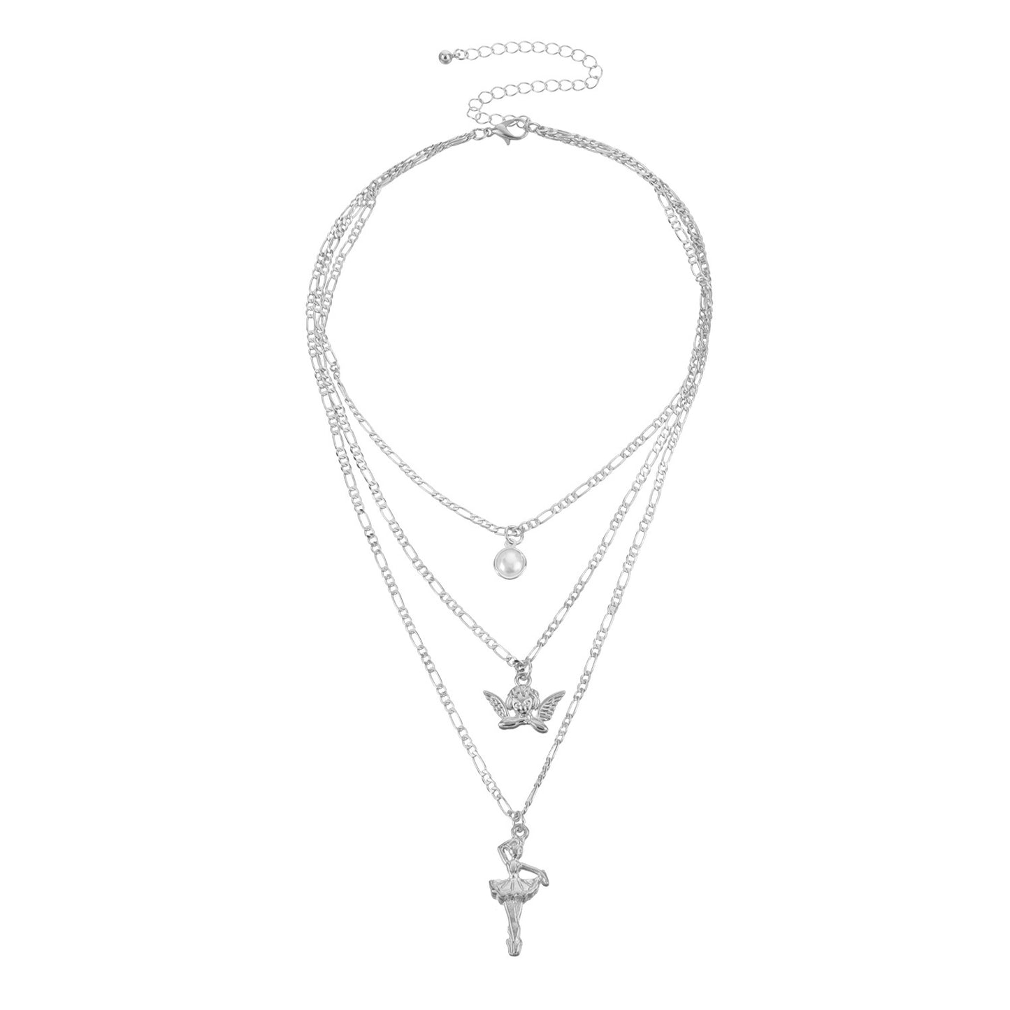 Jewelry fashion angel wings ballet girl personality necklace female retro temperament popular