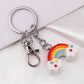 Cartoon color monster key chain creative couple car bag key personality soft pottery pendant