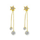 ins pearl tassel earrings women's French light luxury personality star bow earrings earrings earrings temperament earrings