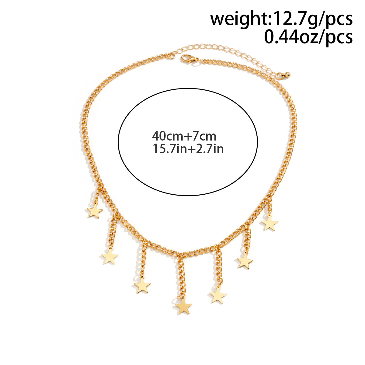 Jewelry Simple Thin Chain Metal Necklace Creative Star Tassel Pendant Christmas Necklace Female