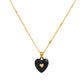 Fashion enamel dripping oil double love necklace French light luxury inlaid peach heart pendant clavicle chain simple necklace