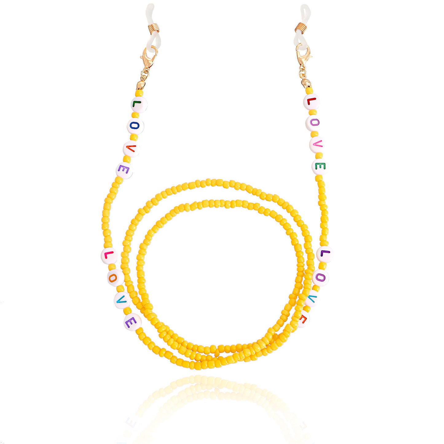 Jewelry Bohemia pure color rice beads LOVE letter glasses chain accessories women's mask non-slip chain