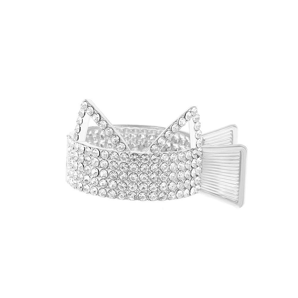 Ins net red cat ear inlaid diamond hairpin back head high ponytail pearl catch clip fixed artifact clip headdress