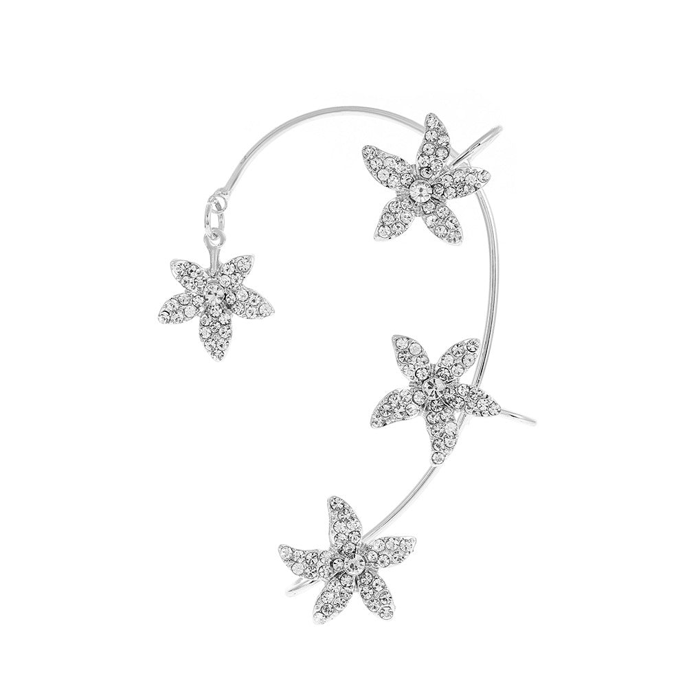 Ins diamond-studded butterfly ear hanger women without ear piercing butterfly ear bone clip fashion niche exaggerated wing ear clip