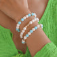 B1635 Mori Girls Jewelry Candy Color Sweet Fresh Bracelet Set Elastic Beads Elegant Bracelet