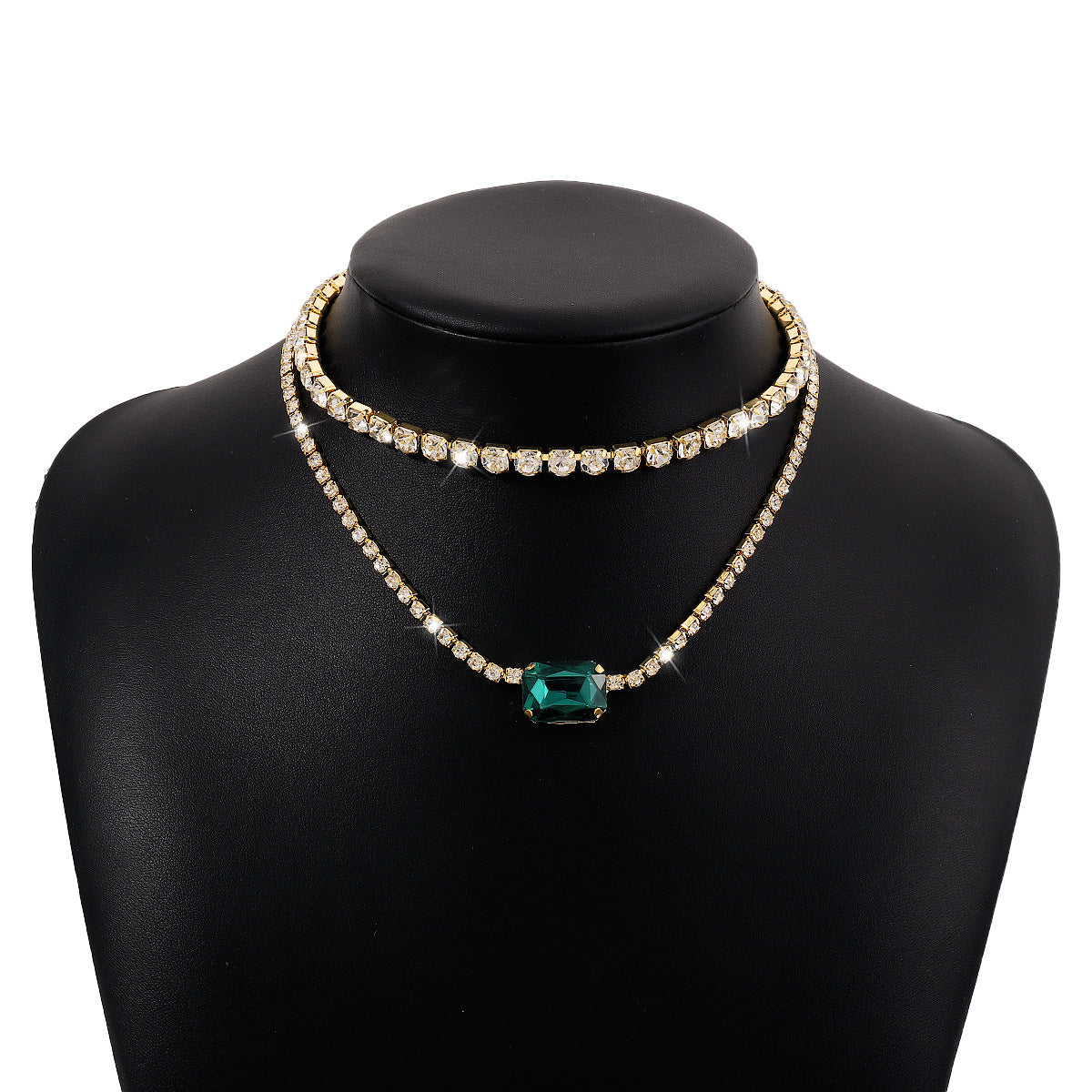 N1691 Niche Double-layer Claw Chain Necklace Baroque Retro Palace Light Luxury Fashion Rhinestone Necklace