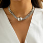 Jewelry Exaggerated Punk Multi-layer Chain Stacked Necklace Temperament Niche Geometric Ball Personality Necklace