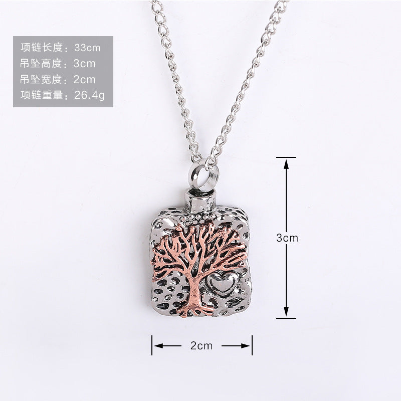 Japanese animal pet remains commemorative heart-shaped pendant can open crystal urn necklace jewelry