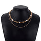 N1441 double-layer bead chain necklace metal acrylic simple necklace niche cold necklace
