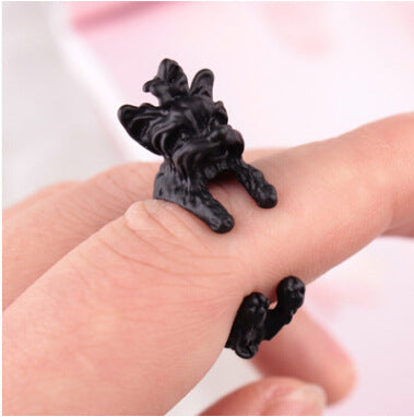 Cute Animal Open Ring Fashion Personality Exaggerated Puppy Cat Elephant Ring Creative Hand Jewelry