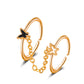 ins chain tassel double finger ring fashion simple star butterfly love geometric opening index finger ring tide