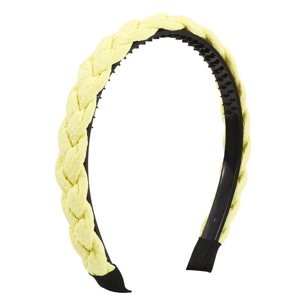 F511 girl heart simple solid color twist braid personality head hoop Mori non-slip fabric net red temperament head hoop