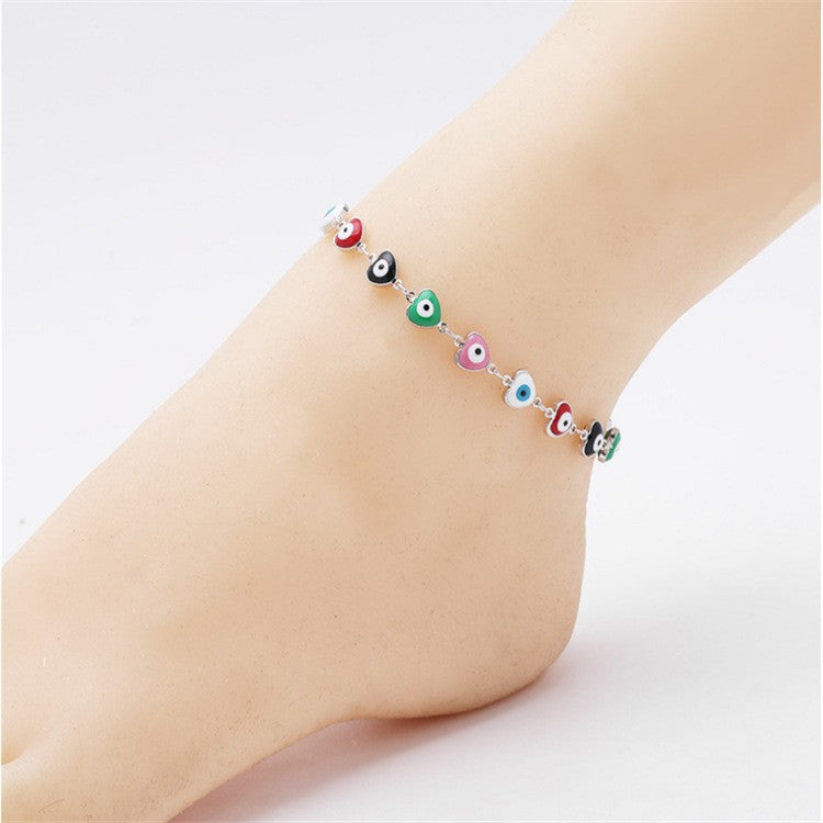 Young Girls Simple Color Eyes Love Rhombus Necklace Bracelet Anklet