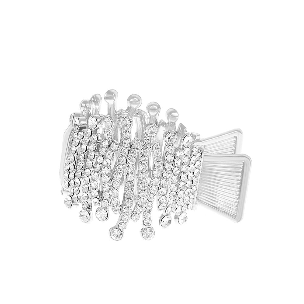 Ins net red cat ear inlaid diamond hairpin back head high ponytail pearl catch clip fixed artifact clip headdress