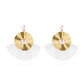 Exaggerated Metal Tassel Earrings Bohemian Fan-shaped Irregular Earrings Retro Geometric Pearl Earrings