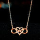 Fashion Women Gold Heart Shape Lucky 8 Diamond Love Love Pendant Necklace Jewelry