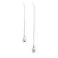 Personality earrings zircon water drop tassels asymmetrical ear wire women's long earrings temperament earrings