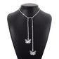 N1727 Niche Fairy Necklace Claw Chain Rhinestone Tassel Butterfly Heart Necklace Fashion Pendant