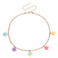 Jewelry ins diamond claw chain colorful flower necklace female choker advanced simple necklace