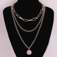 Fashion autumn and winter sweater sweater chain hip-hop ins copper coin decoration multi-layer necklace for men and women