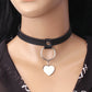 Harajuku Black Punk Choker Necklace Necklace Geometric Butterfly Peach Heart Leather Dark Clavicle Necklace Female