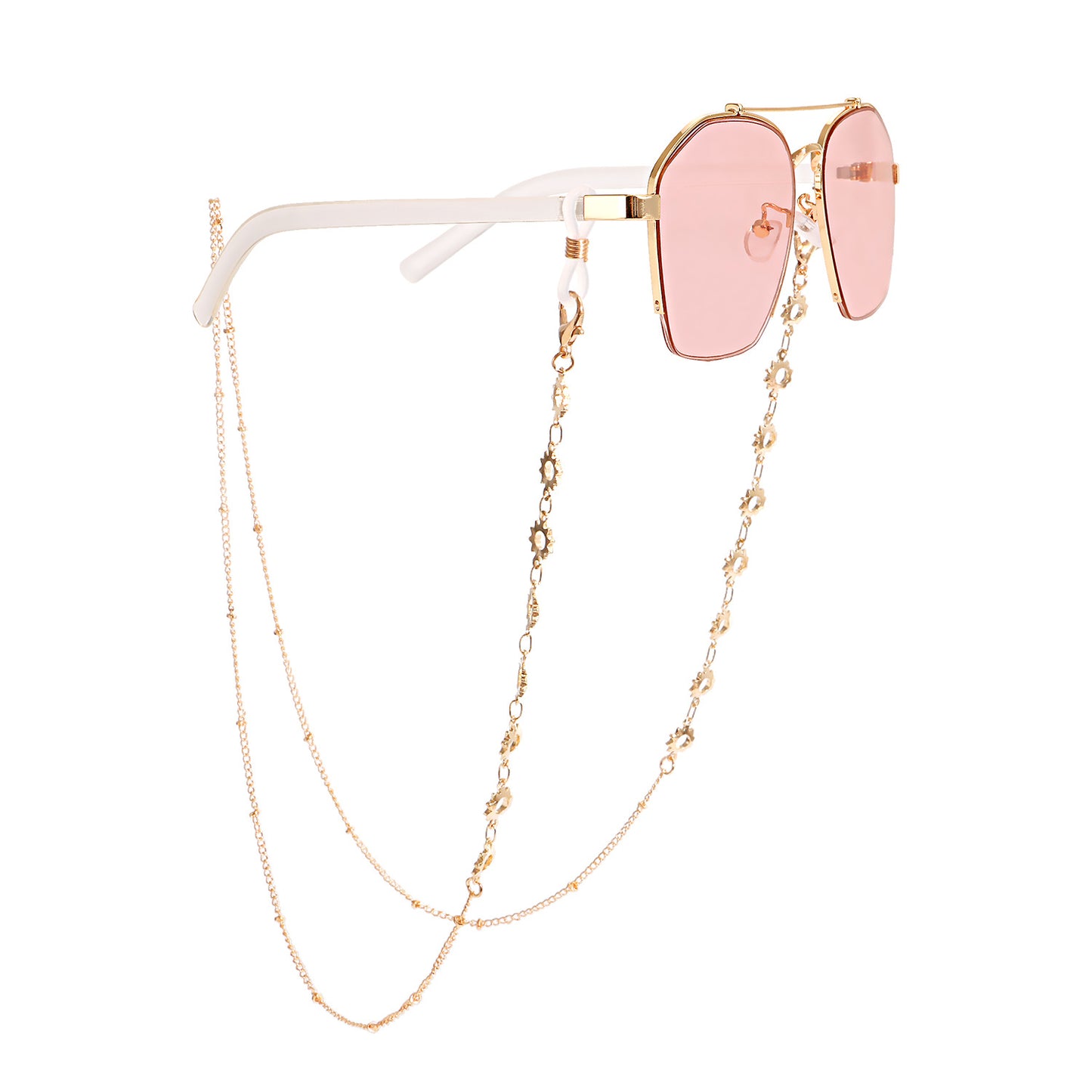 Mask hanging chain Glasses chain Butterfly aircraft chain Disc mask chain Peach heart metal glasses chain