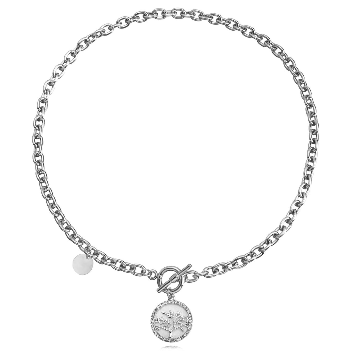 Jewelry punk clavicle chain niche design mother-of-pearl necklace female trend alloy sweater chain necklace