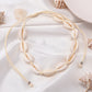 Ornament Sea Shell Hand Woven Stretchable Necklace Hawaiian Beach Shell Choker