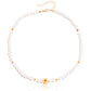 Jewelry ins soft pottery flower color love imitation pearl necklace female niche design light luxury