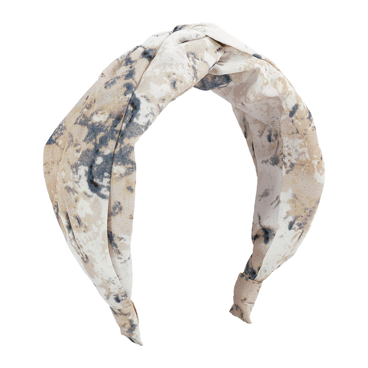 F4511TikTok fabric tie-dye cross retro fashion wide-brimmed Mori headband hairpin