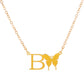 ins stainless steel hollow love necklace fashion creative English letter butterfly clavicle chain net red necklace
