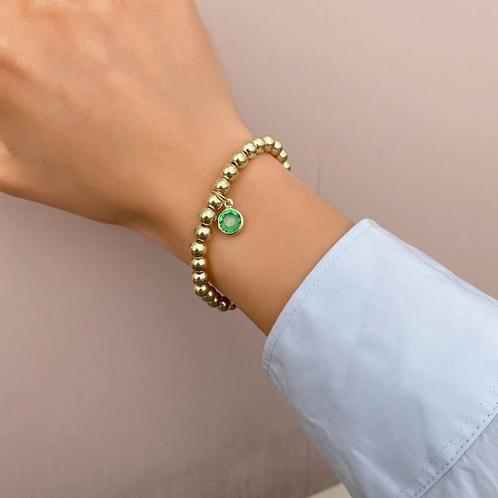 B1585 Hand Decoration Simple Beaded Elastic Geometric Bracelet Rhinestone Small Fresh Girly Bracelet