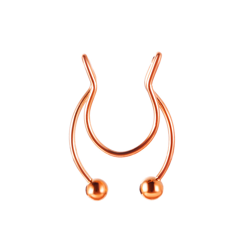 Stainless steel nose clip ins U-shaped non-perforated nose nail nose ring piercing jewelry for men and women