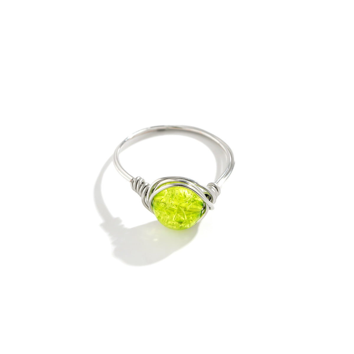 Jewelry Versatile Winding Metal Ring Hand Decoration Personality Simple Color Crack Bead Ring Female