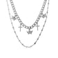 Jewelry Cross Angel Wings Pendant Necklace Double Layer Fashion Trend Metal Necklace