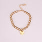 New simple summer beach anklet ins color acrylic butterfly anklet metal thick chain anklet
