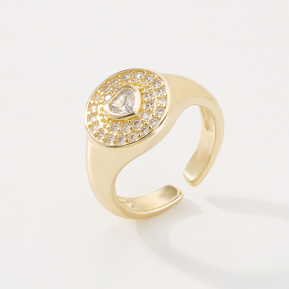 ZR11 Fashion Open Ring Simple Copper Crossing Romantic Love Ring Retro Creative Jewelry