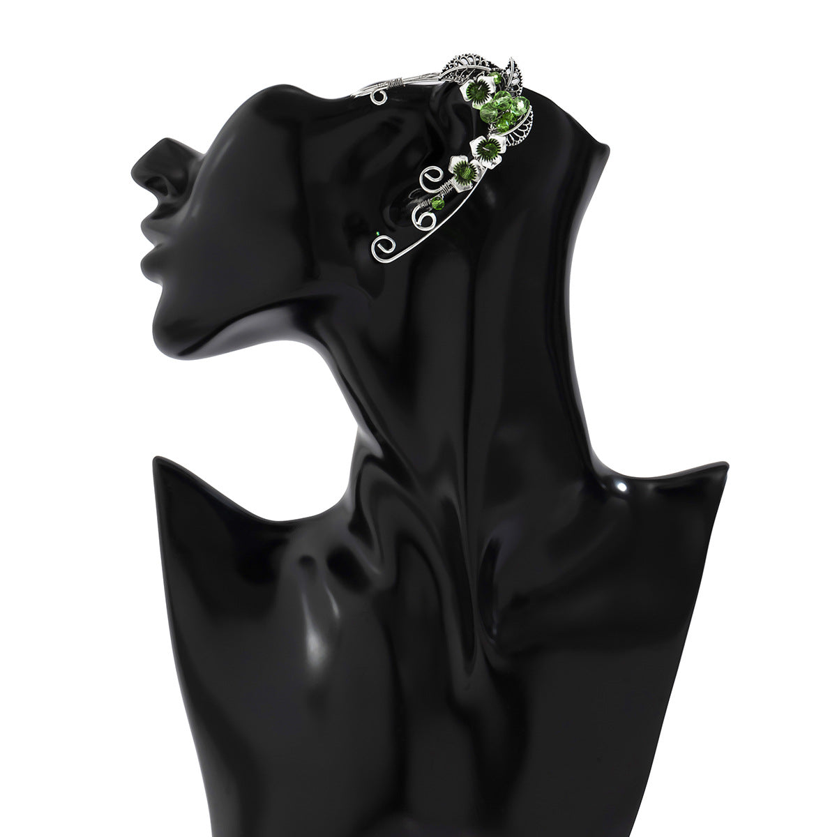 Retro temperament no ear piercing flower tassel ear bone clip female small crowd simple and irregular leaves branches and tendrils ear hanging