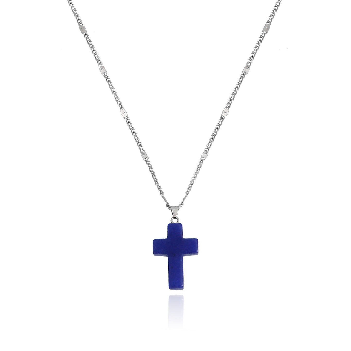 Jewelry simple small hole chain color cross pendant necklace female national trend necklace